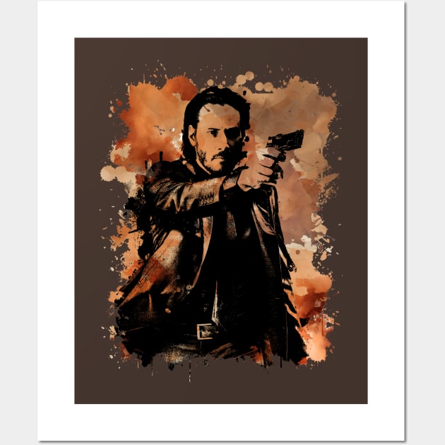 John Wick  - Brown Watercolor Splash Wall Art by sgregory project